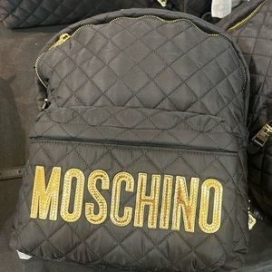MOSCHINO SIGNATURE BACKPACK BLACK QUILTED ONE DAY ONLY NWT